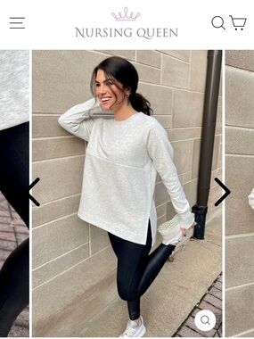 Nursing Queen YOGA NURSING TUNIC SWEATSHIRT-
LIGHT HEATHER GRAY